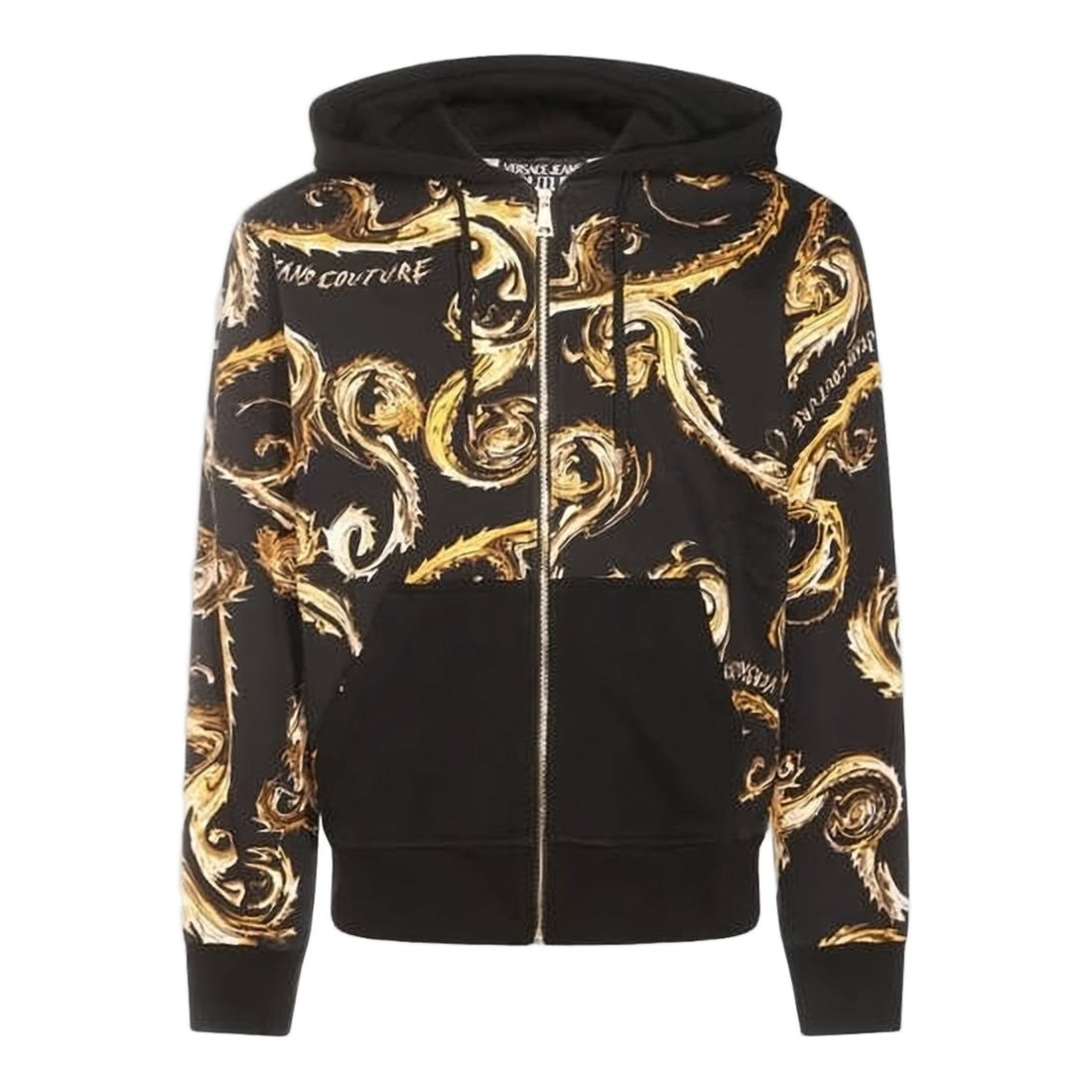 Versace Baroque Pattern Zip-Up Hoodie By Versace