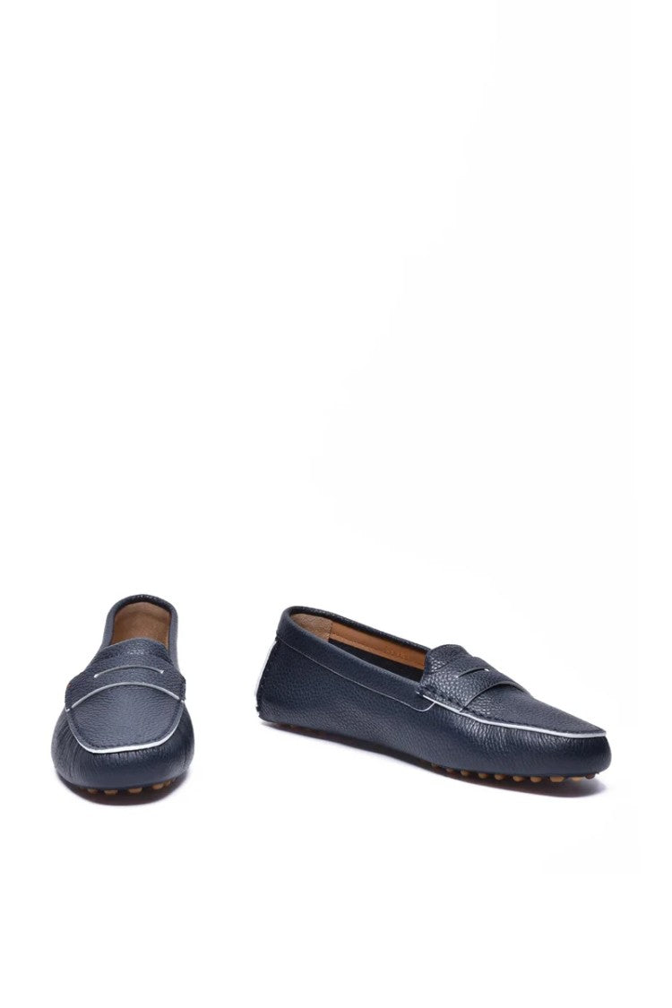 Santoni Hammered Loafer - Blue