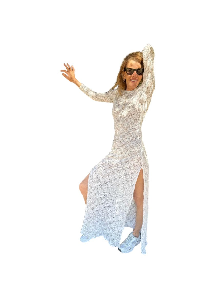 Hawa Made From Love White Maha Crochet Pattern Maxi Dress