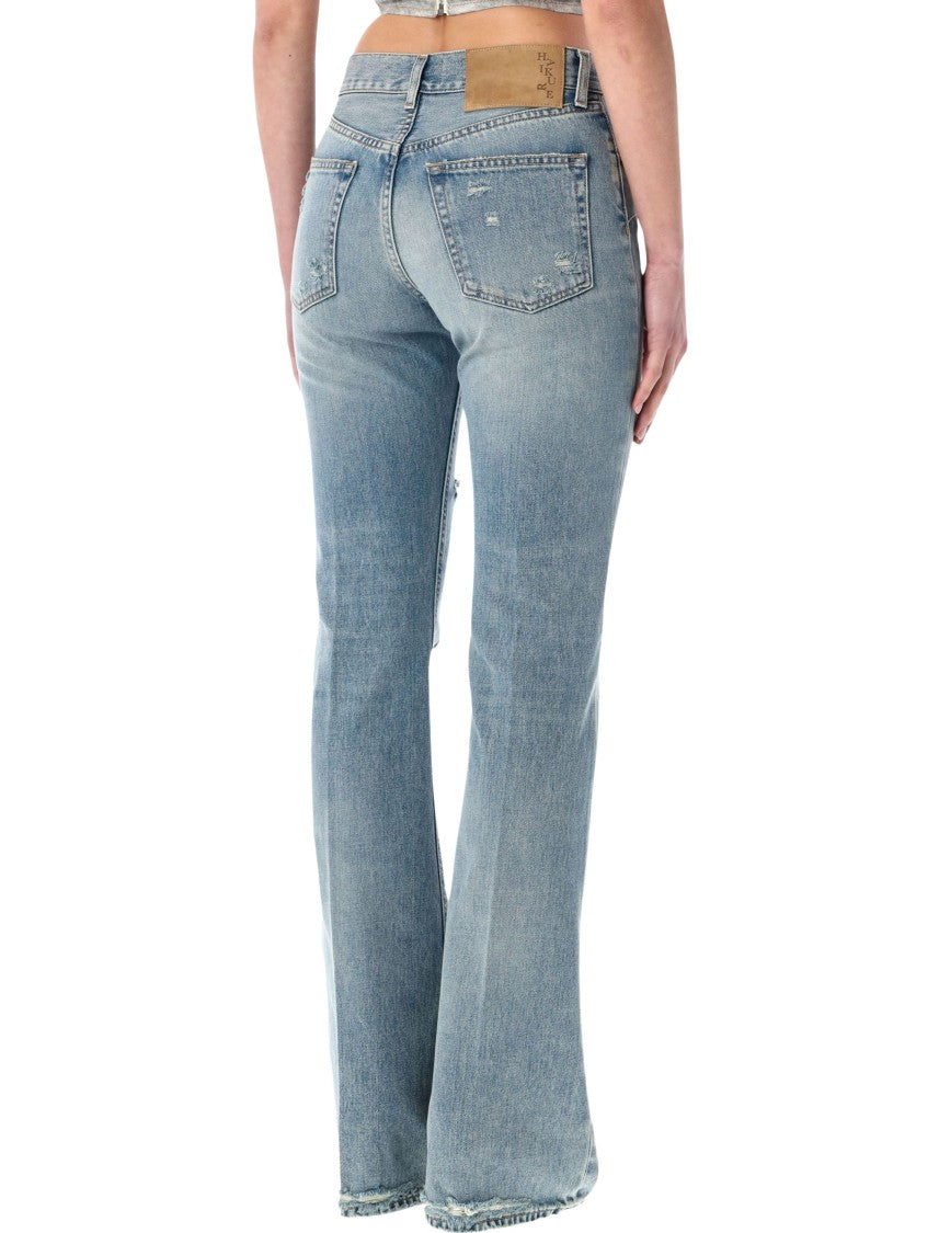 Haikure Flora Broken Distressed Straight Jeans