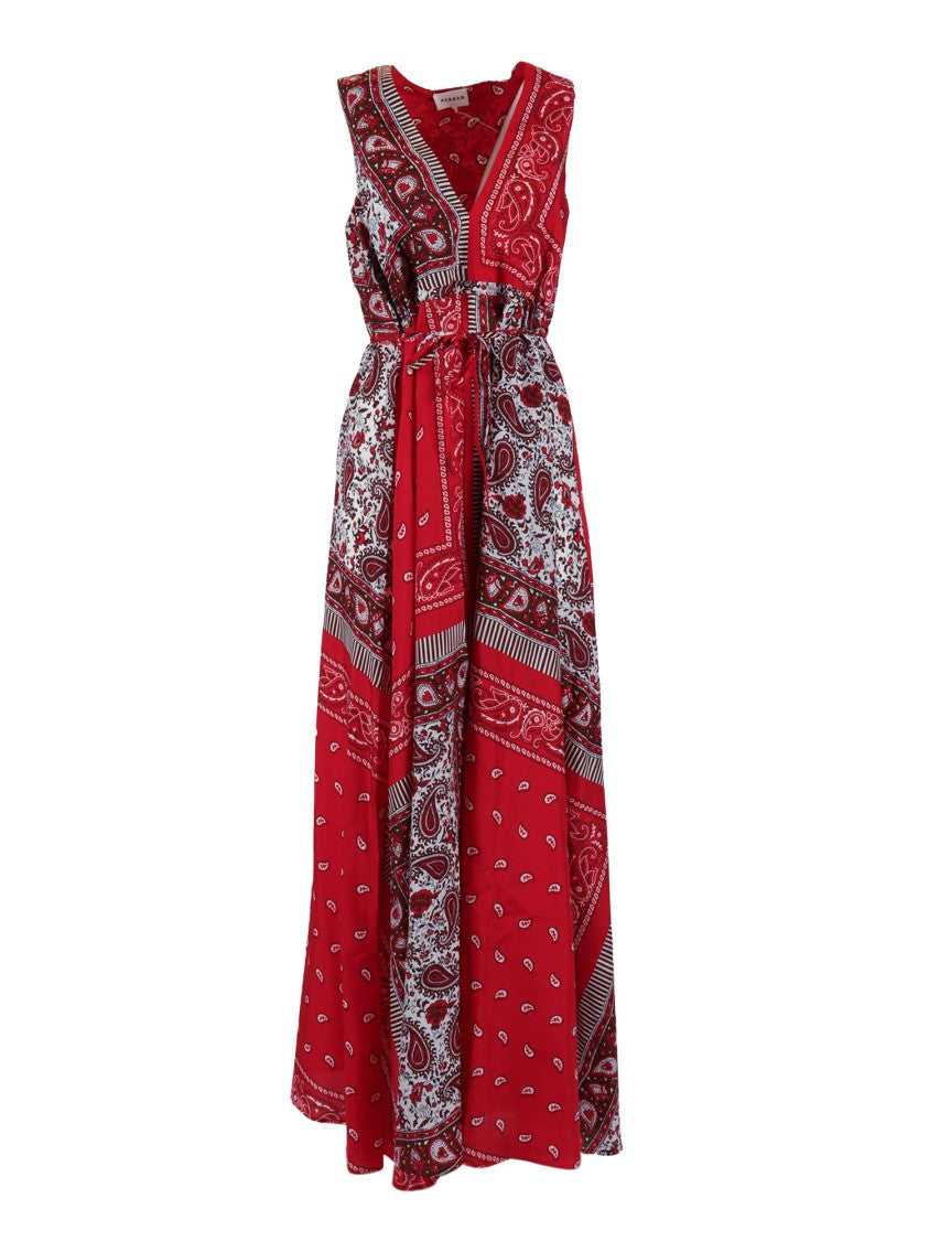 P.A.R.O.S.H. Flowing Deep V Neck Maxi Dress