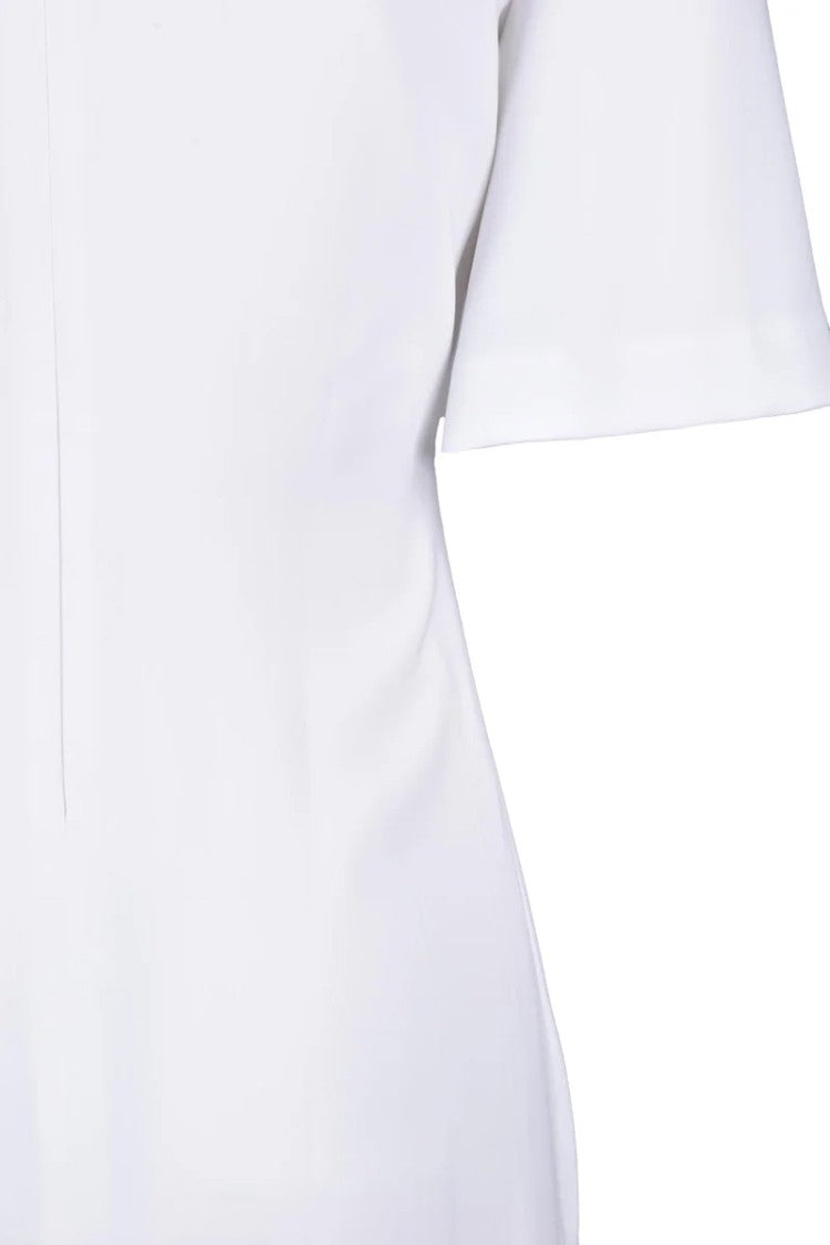Aniye By White Ruched Polyester Elastane Sheath Dress