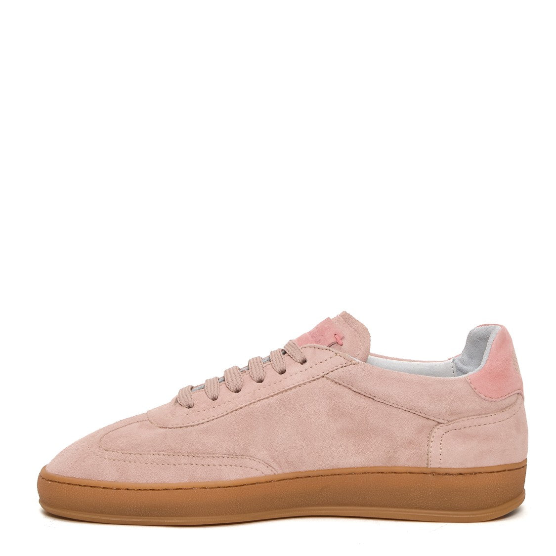 Soldini Pink Suede Sneakers With Honey Rubber Sole