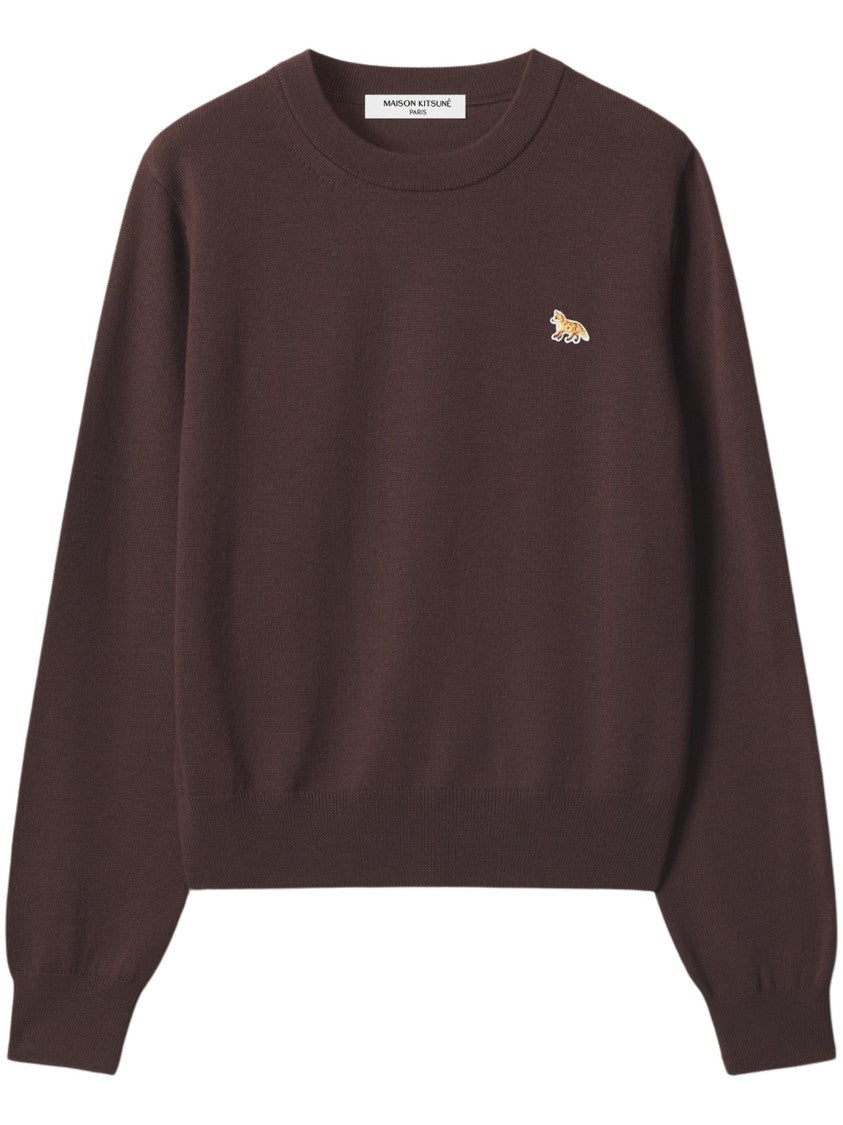 Maison Kitsuné Merino Jumper With Embroidered Fox Emblem