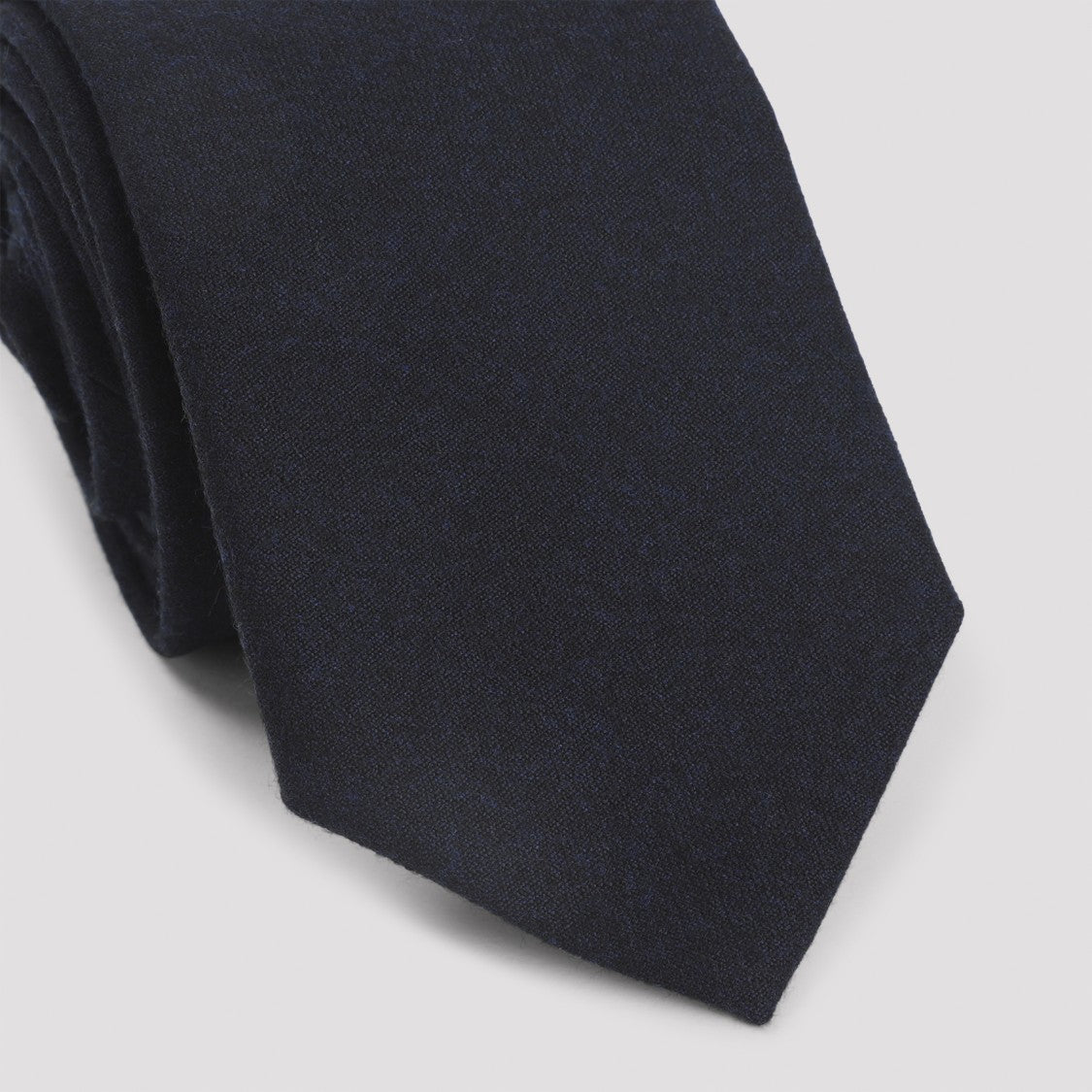 Canali Navy Blue Wool Flannel Tie