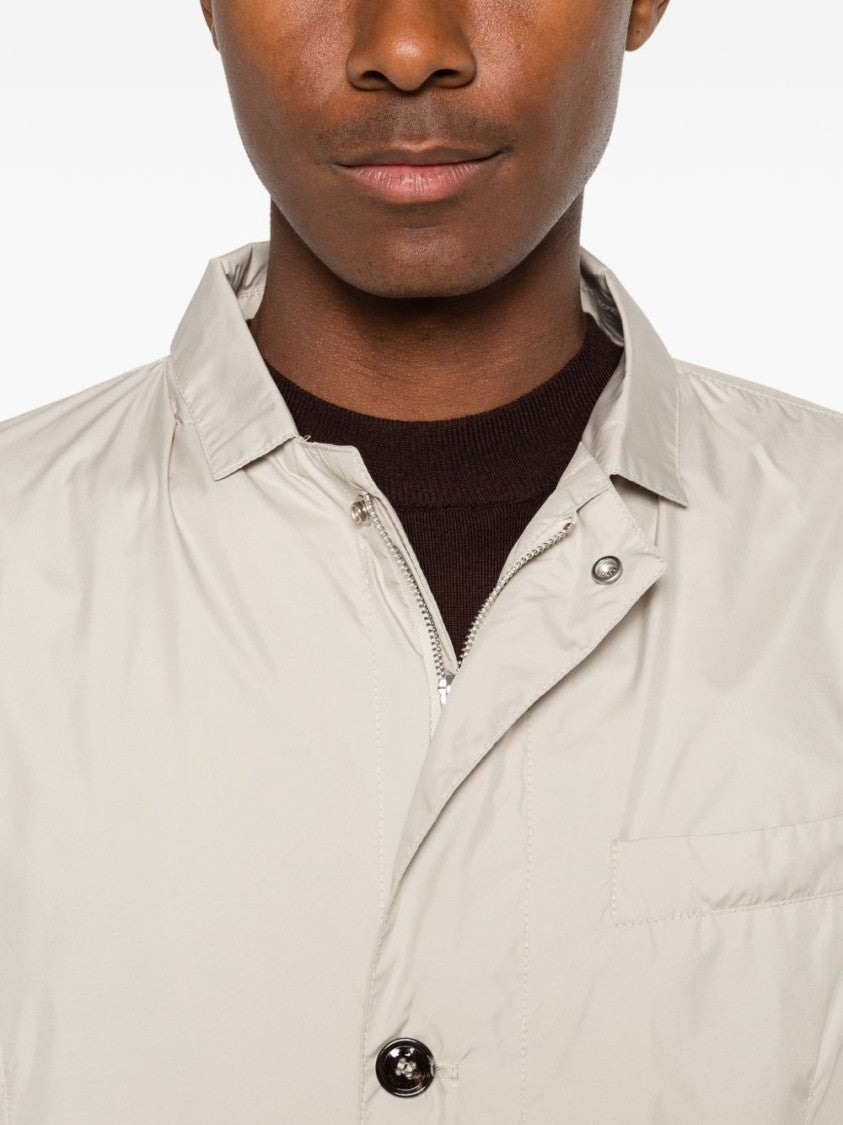 Hèskimo Minimalist Button-Up Logo Overshirt