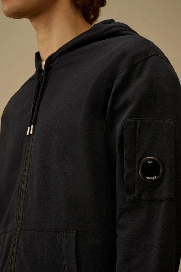 C.P. Company Black Lens Detail Cotton Zip-Through Hoodie