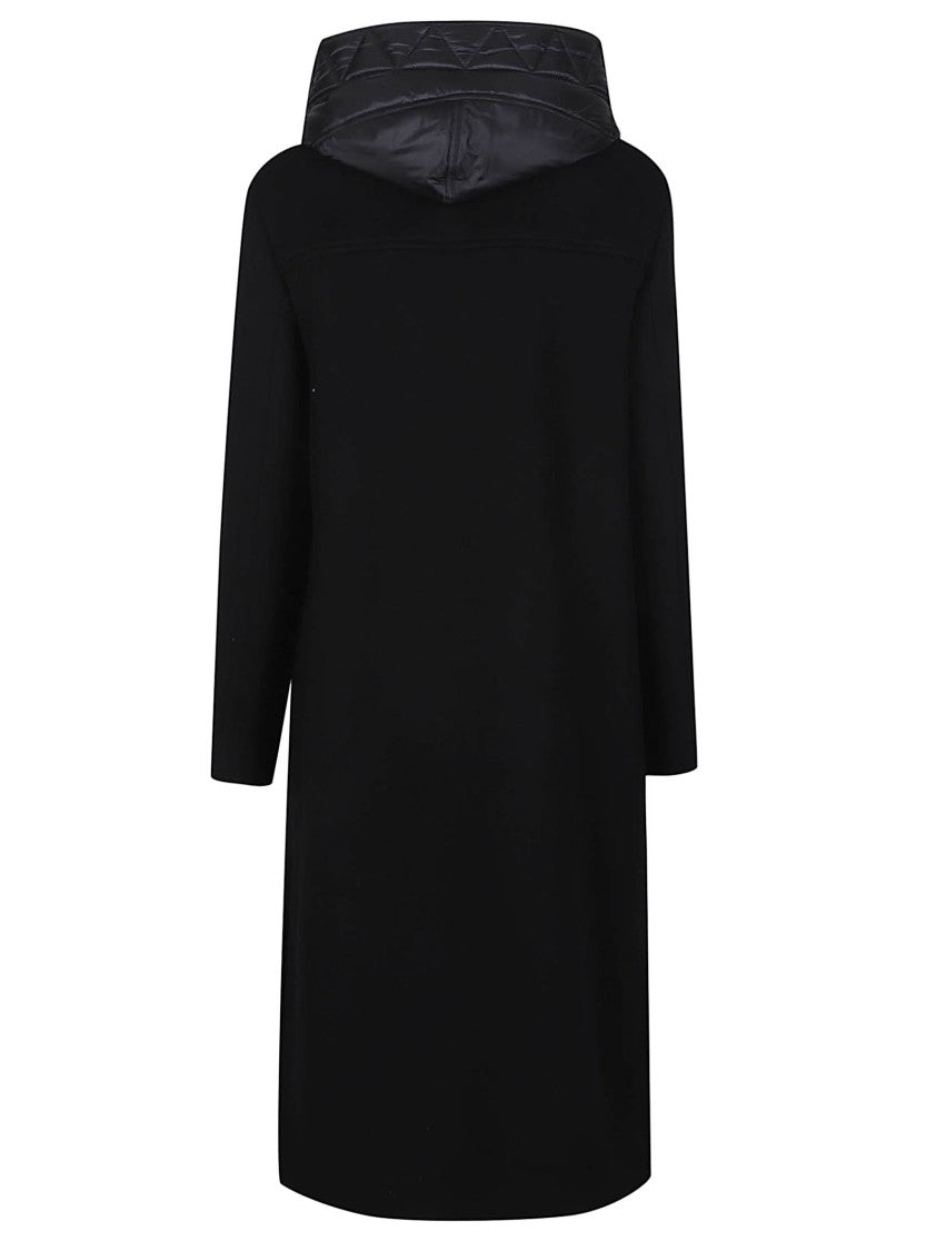 Fay Double Front Hooded Long Wool Coat