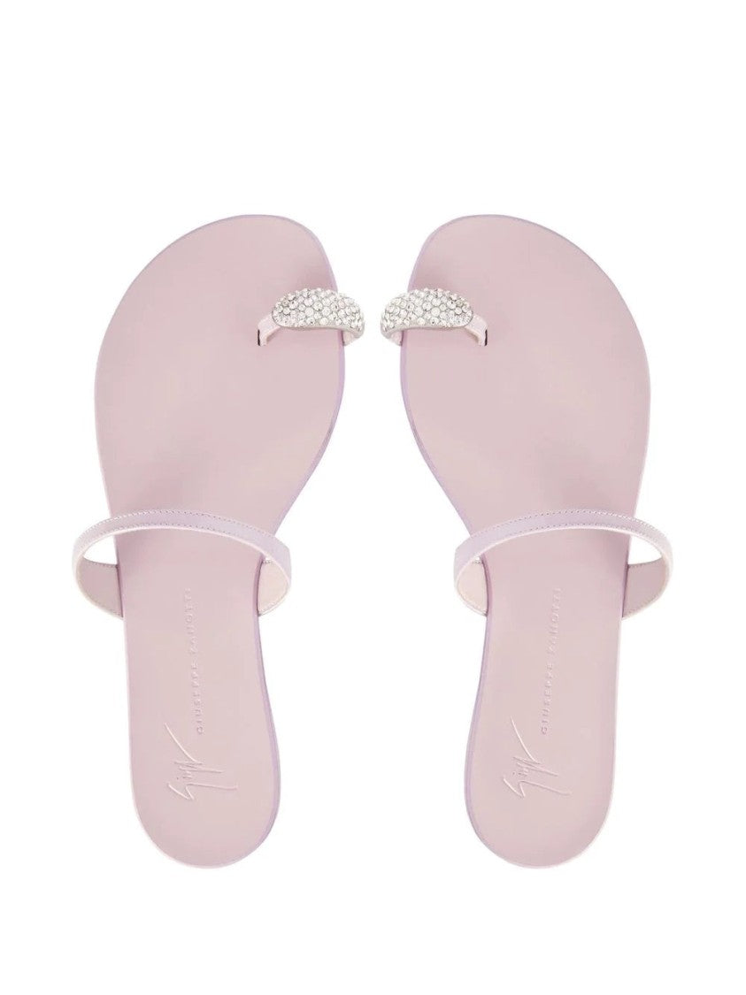 Giuseppe Zanotti Purple Nuvo Roll 10 Minimalist Embellished Leather Sandals