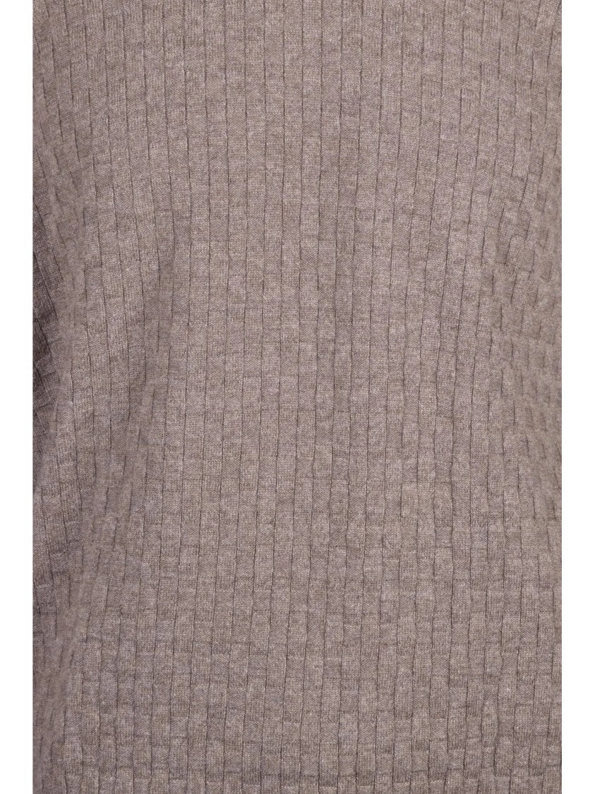 Filippo De Laurentiis Grey Merino Wool-Blend Crewneck Sweater