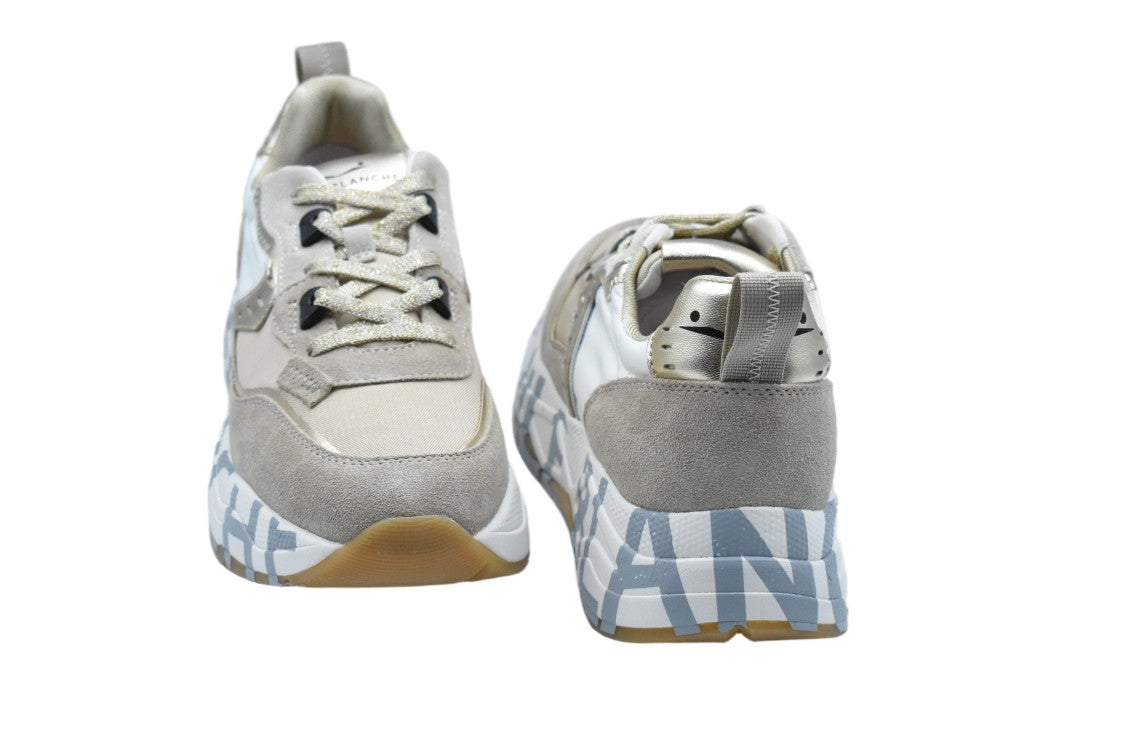 Voile Blanche Blue Technical Fabric Suede Double-Height Sneakers