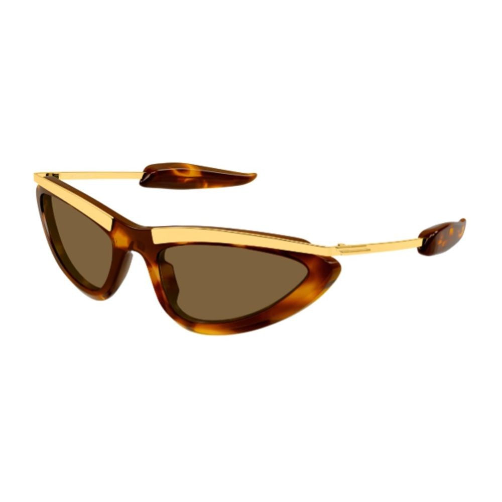 Bottega Veneta Cat-Eye Frame Sunglasses In Havana Acetate With Gold Accents