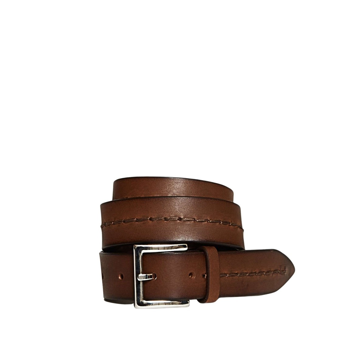 Orciani Burnt Leather Belt With Elegant Stitching