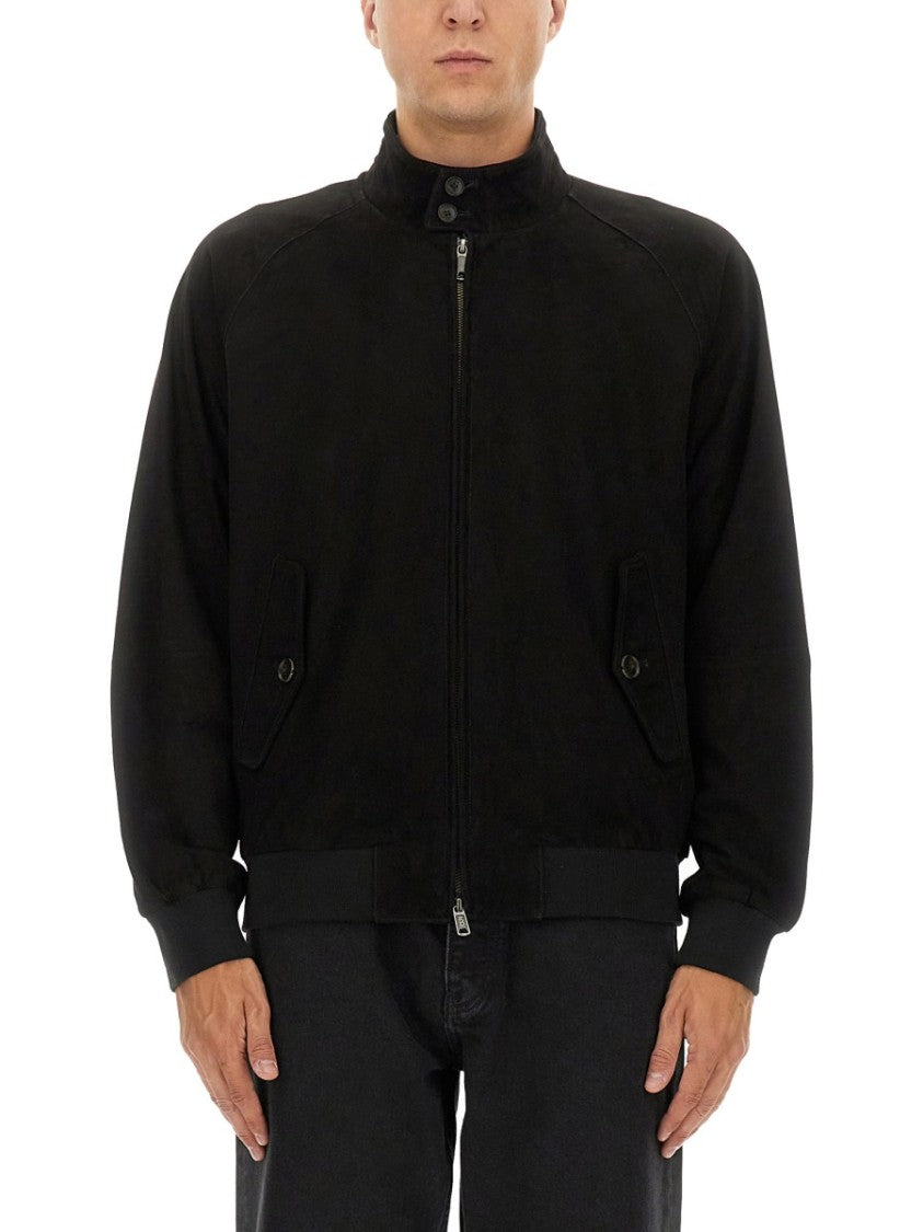 Baracuta Black Leather G9 Jacket With Tartan Lining