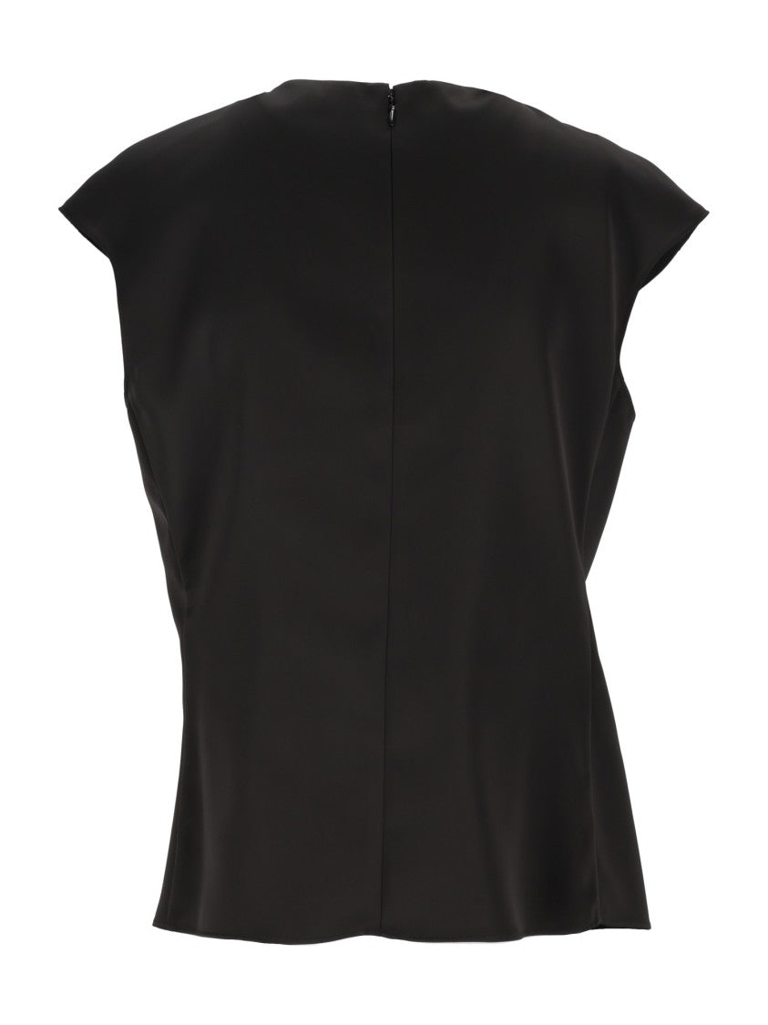 Emporio Armani Polyester Pleated Concealed Zip Top