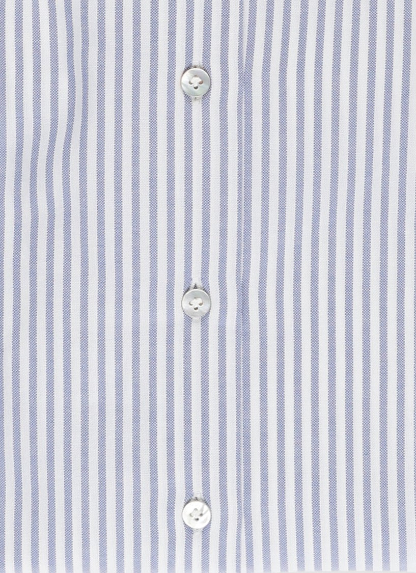 Borriello Blue Striped Cotton Casual Shirt