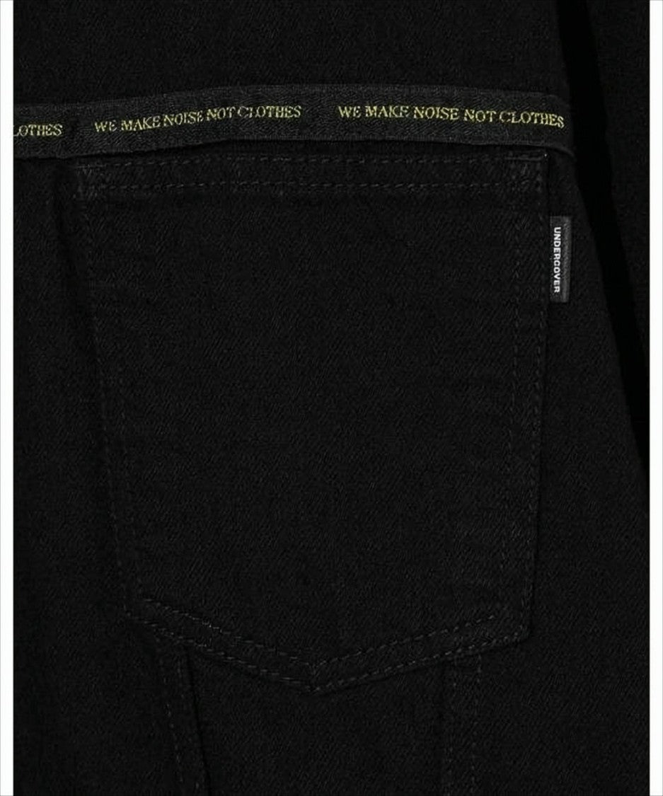 Undercover Boxy Fit Black Denim Jacket With Silver Accents