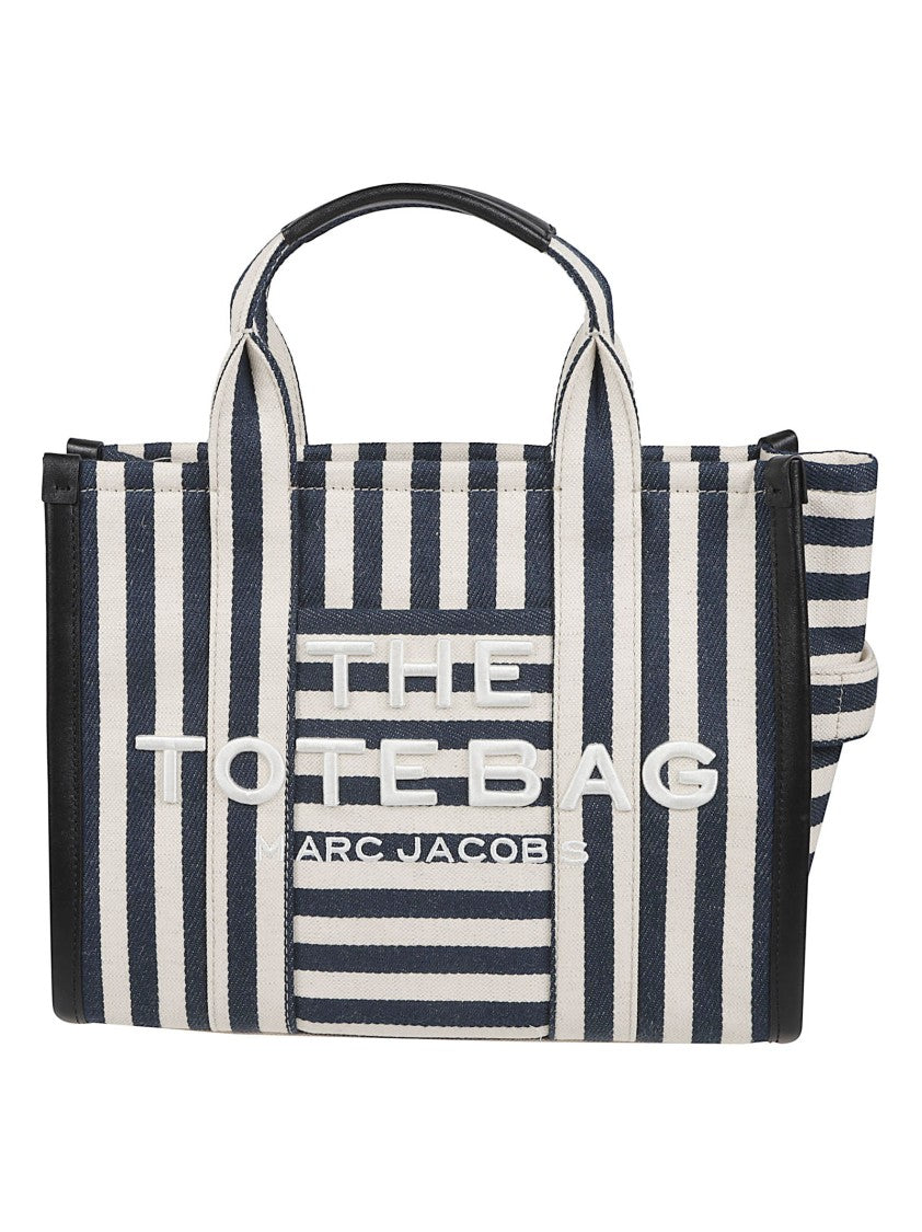 Marc Jacobs Structured Canvas Tote Bag With Leather Trim