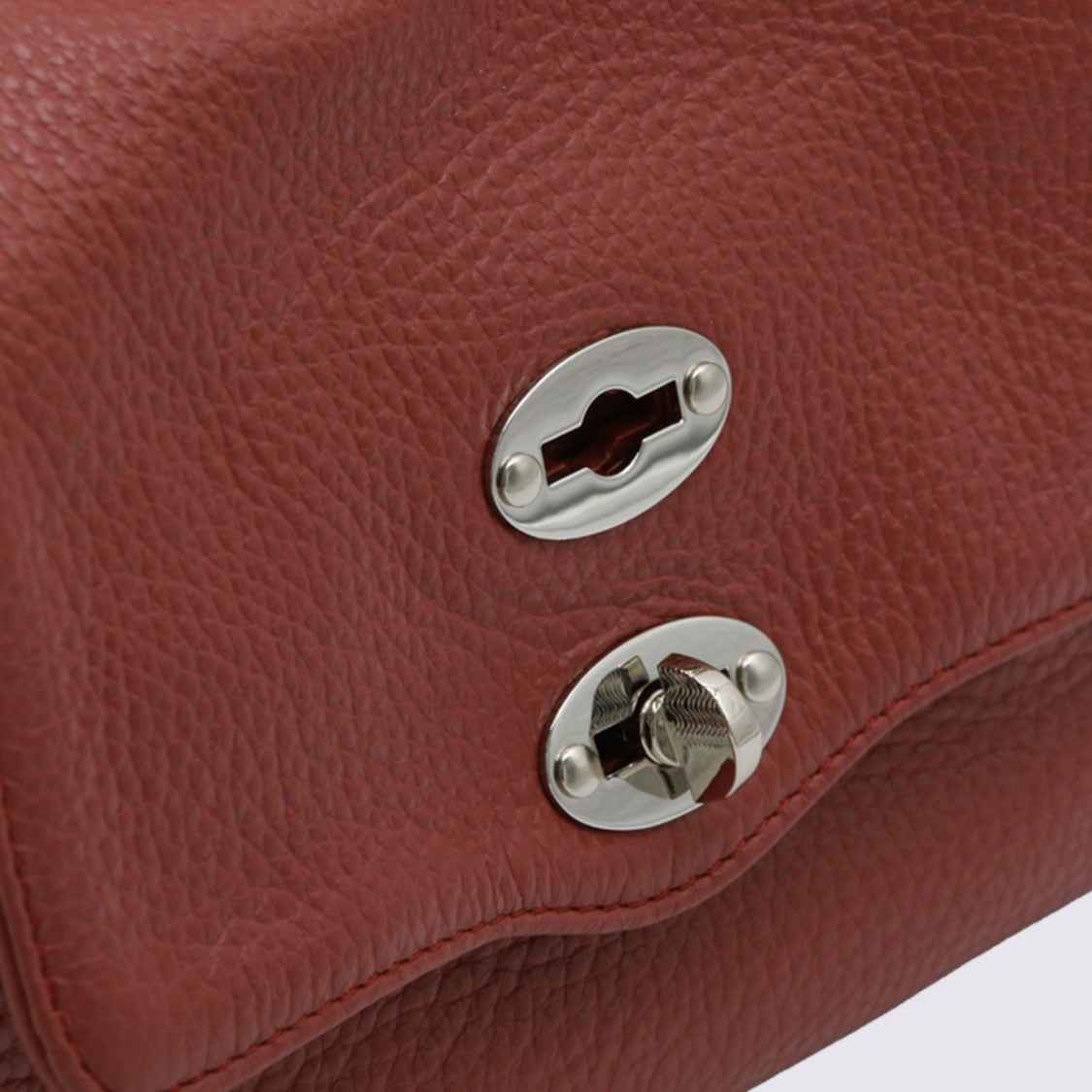 Zanellato Pebbled Texture Handbag With Silver-Tone Turn-Lock Closure