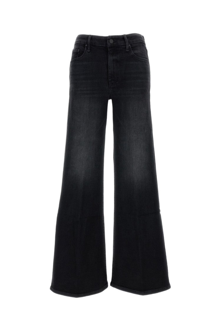 Mother Faded Black The Roller Sneak Cotton-Blend Jeans