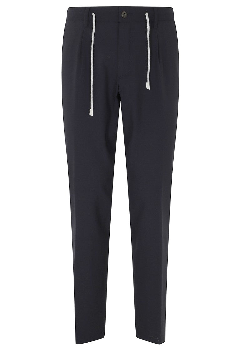 Eleventy Jogger Pants With Drawstring Waist And Button Closure