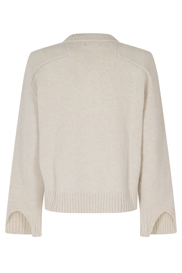 Soeur Ecru Will Cropped Merino Wool Sweater