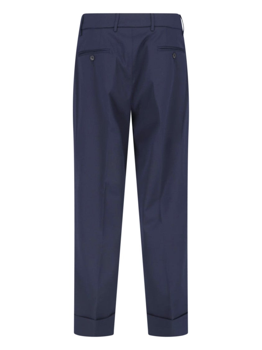 Cruna Grey Tailored Cropped Cuffed Trousers