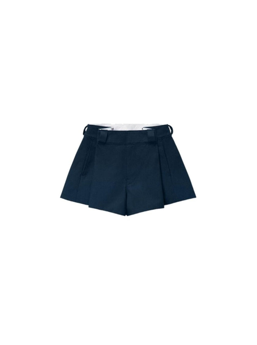 Alexander Wang High Waisted Pleated Workwear Short - Navy