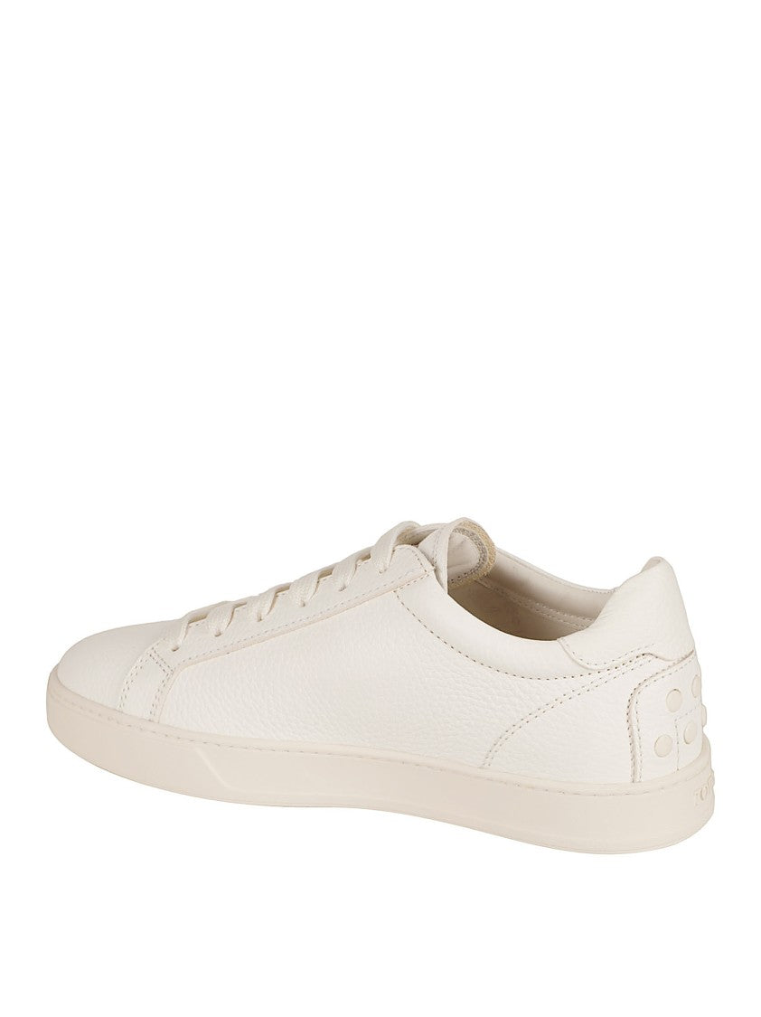 Tod's White Sneakers With Natural-Grain Calfskin