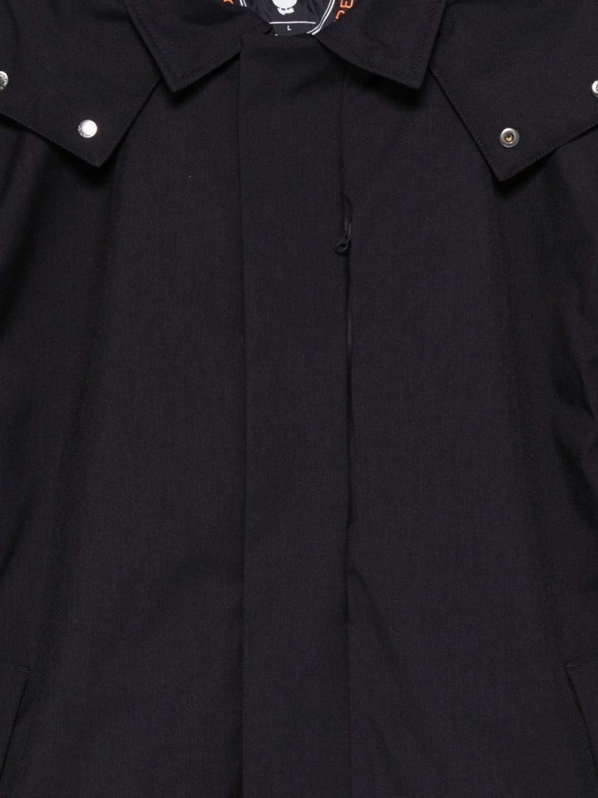 Save The Duck Black Coat With Concealed Closure