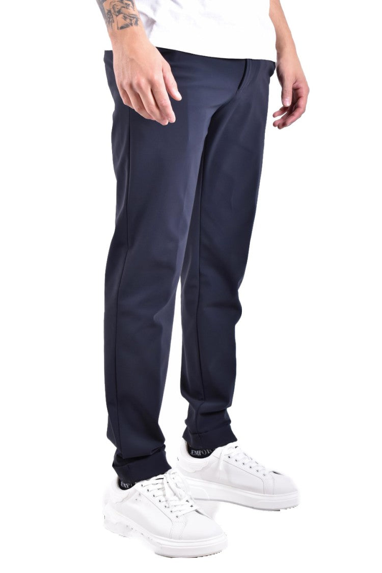 Rrd Tailored Blue Trousers With Classic Waistband And Smooth Finish