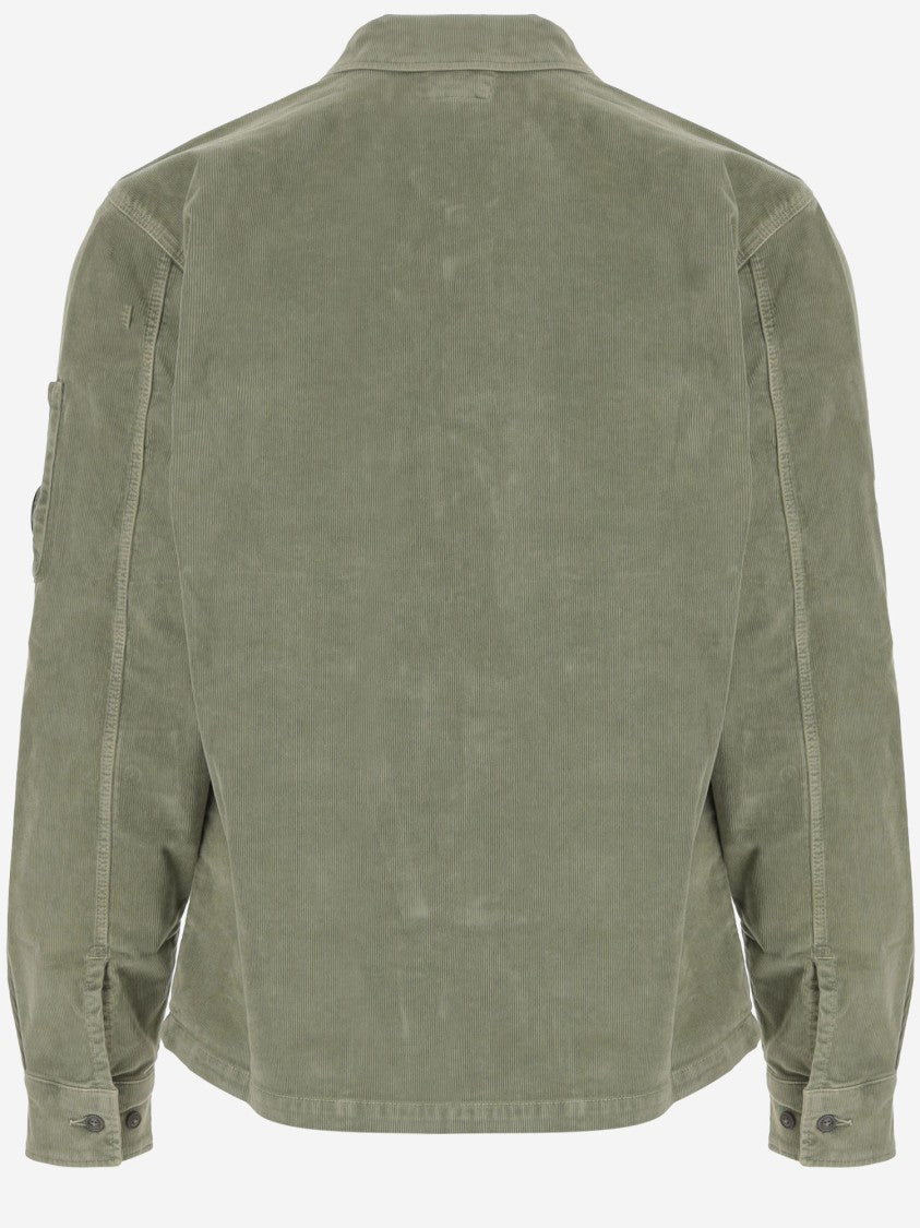 C.P. Company Light Green Stretch Cotton Velvet Shirt