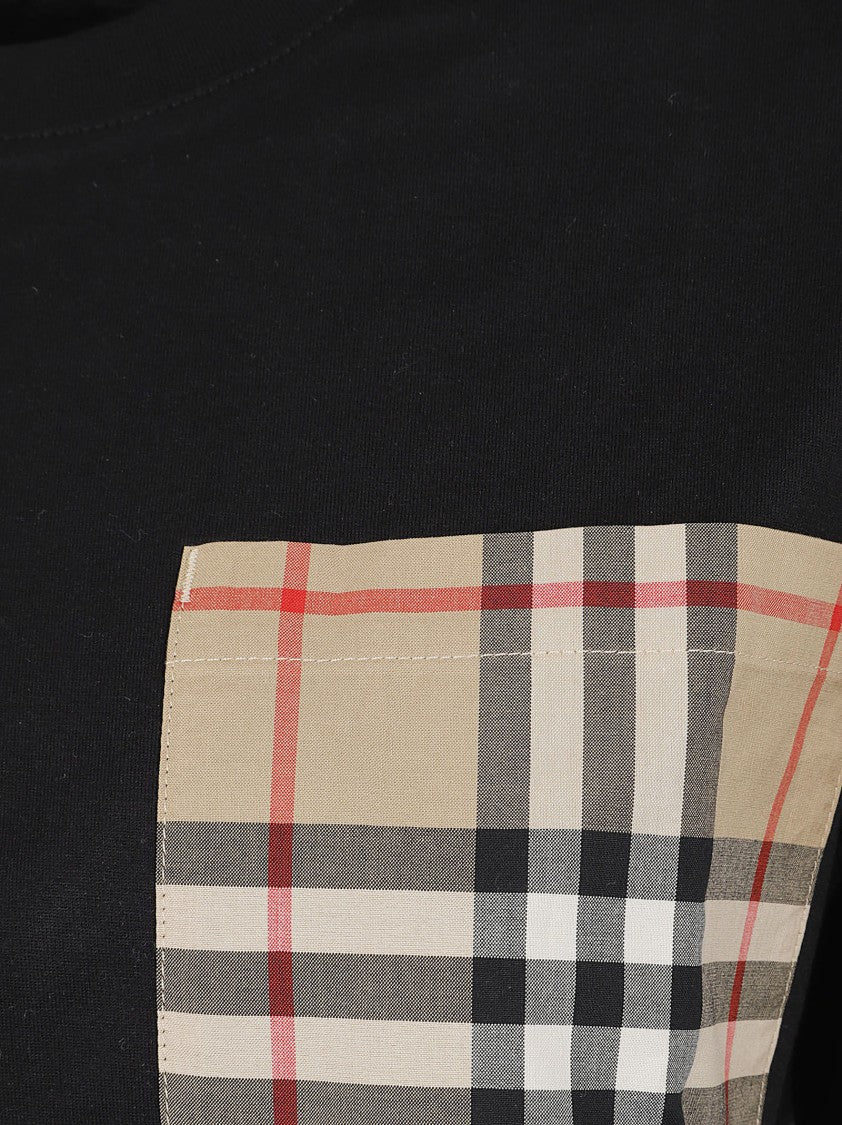 Burberry Short-Sleeved T-Shirt With Plaid Pocket Detail