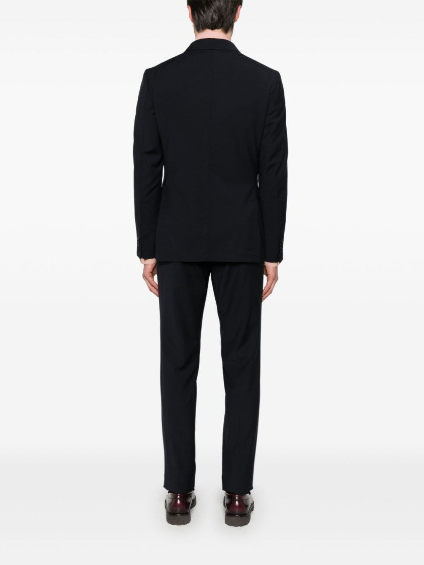Ermenegildo Zegna Midnight Blue Suit With Concealed Fastenings