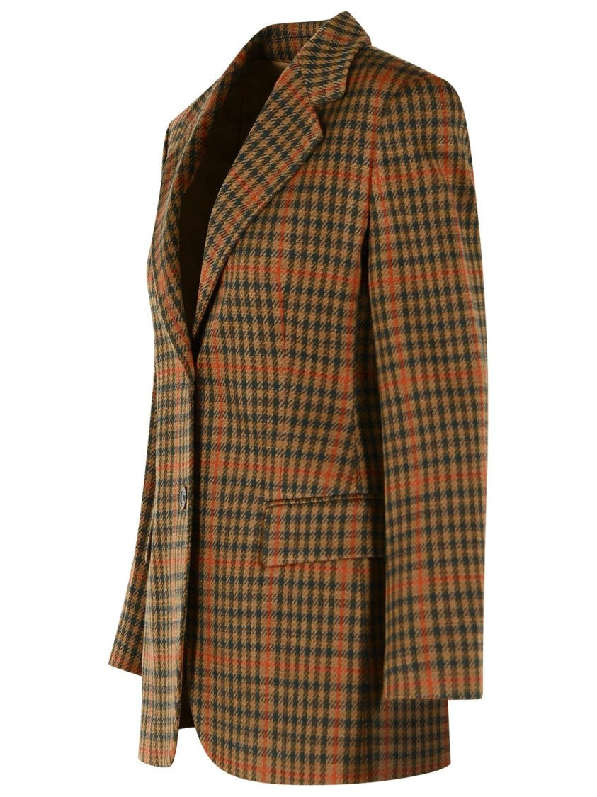 Max Mara Galosce' Blazer In Virgin Wool Blend Leather