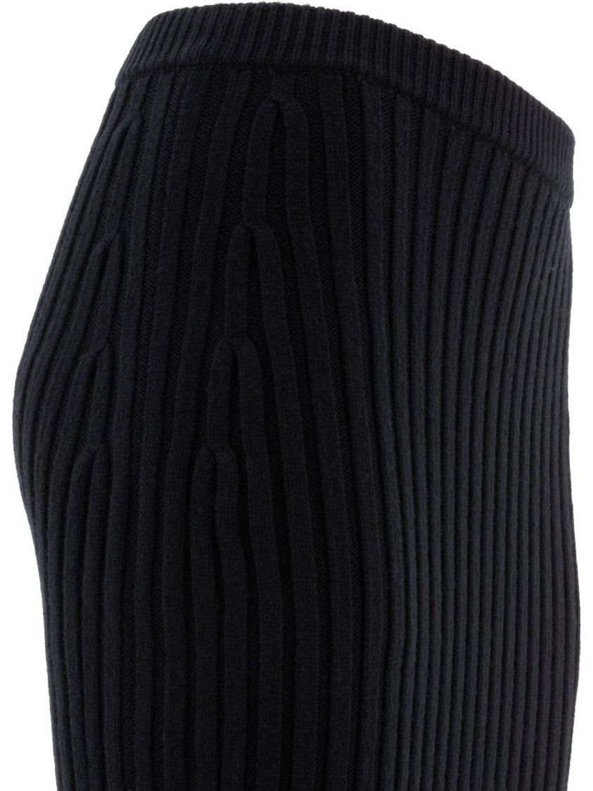 Max Mara Ribbed Black Midi Skirt