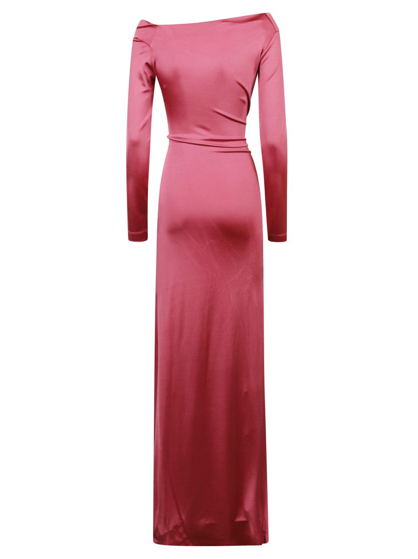 Victoria Beckham Off-The-Shoulder Pink Evening Dress