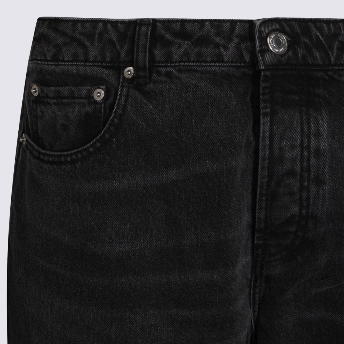Ami Paris Straight-Leg Jeans With Faded Black Wash And Traditional Five-Pocket Design