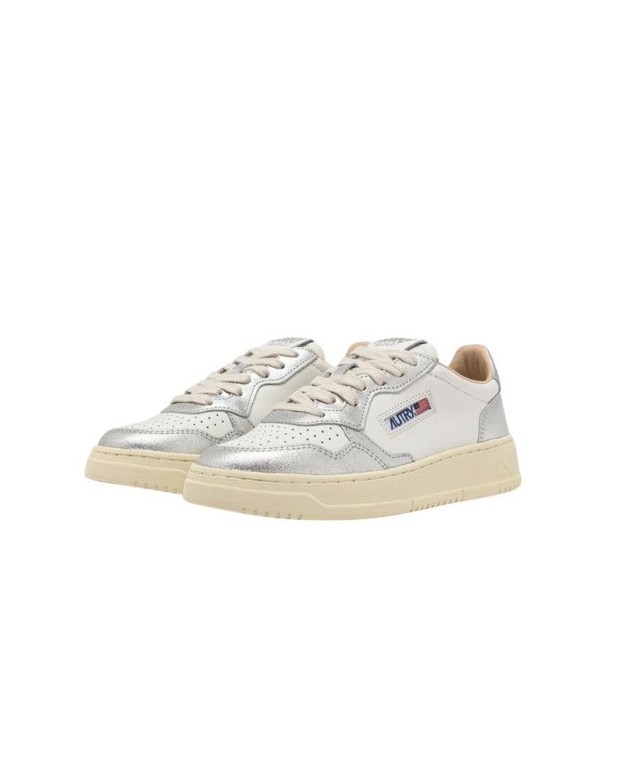 Autry White Medalist Low Two-Tone Leather Sneakers
