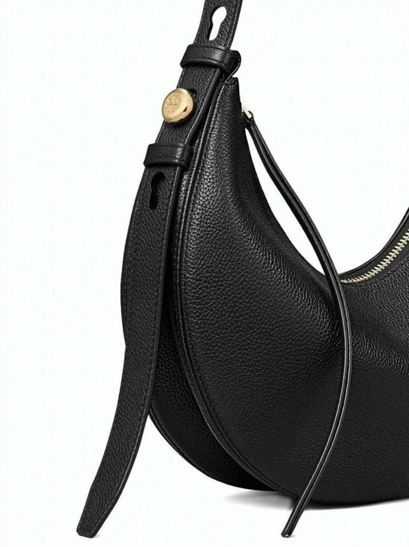 Tory Burch Crescent-Shaped Crossbody Bag With Gold-Tone Accents