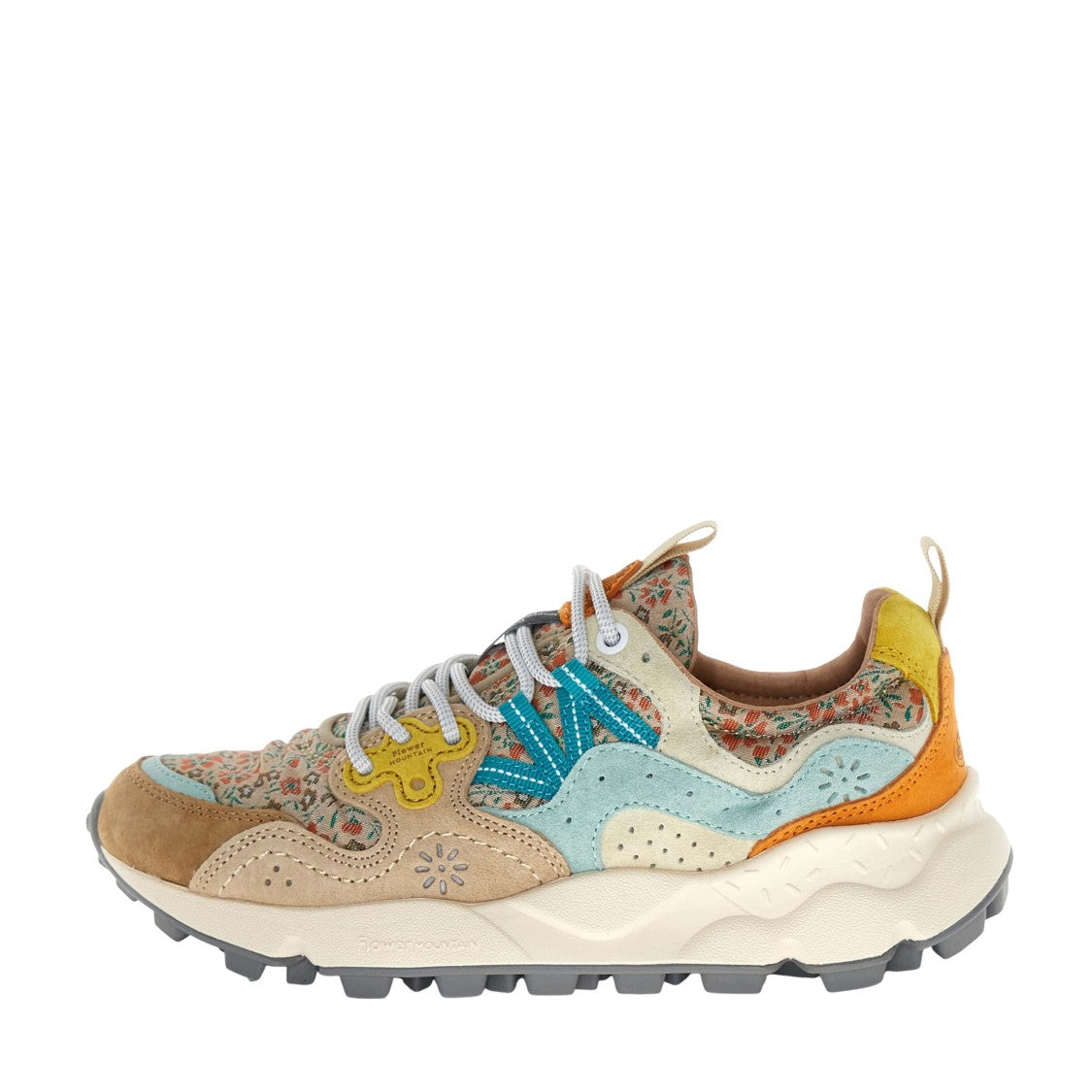 Flower Mountain Yamano 3 Sneaker In Biscuit Suede And Canvas