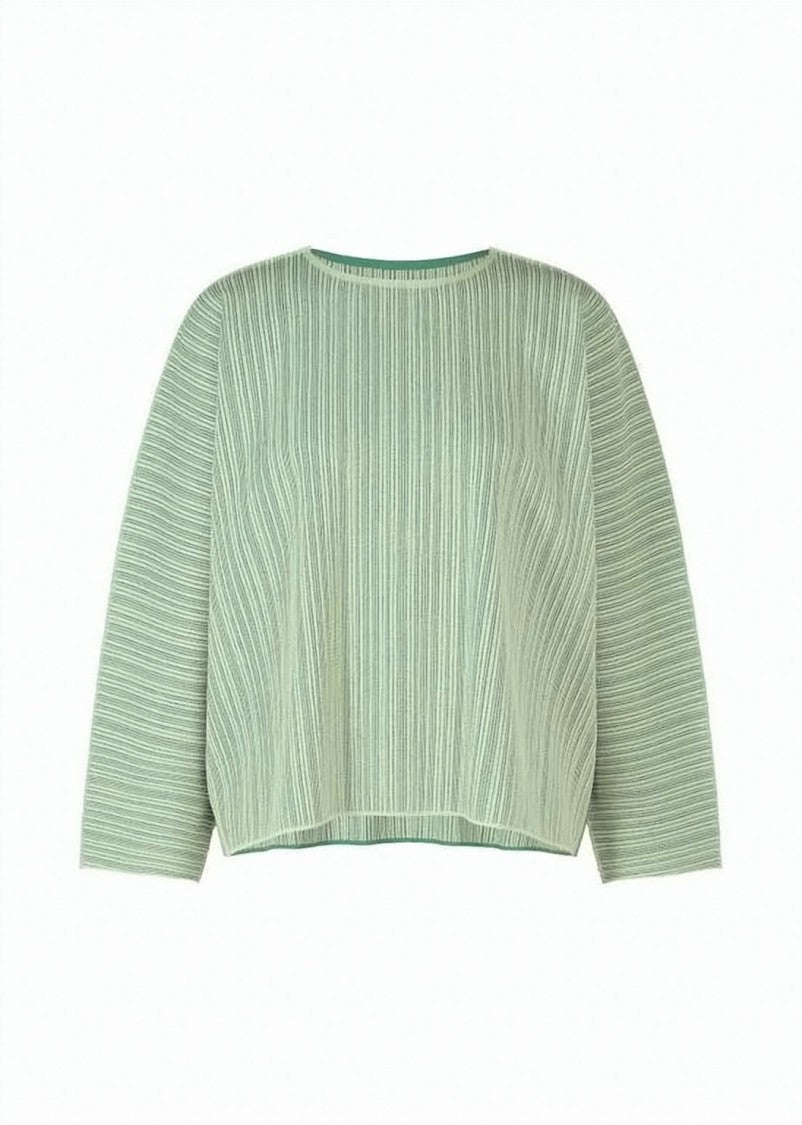 Pleats Please Long-Sleeve Pleated Top With Boxy Silhouette