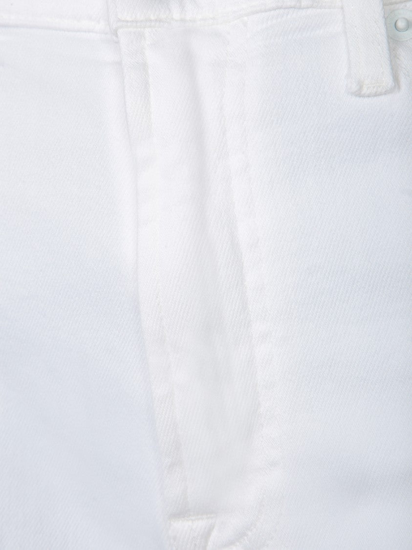 7 For All Mankind High-Rise Flared Jeans In Pristine White Denim