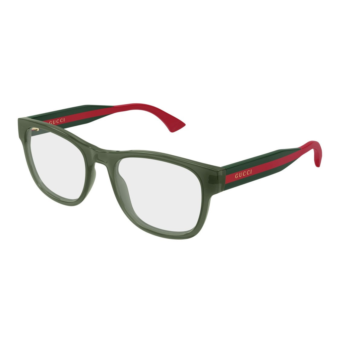 Gucci Translucent Olive Green Square Frame Sunglasses