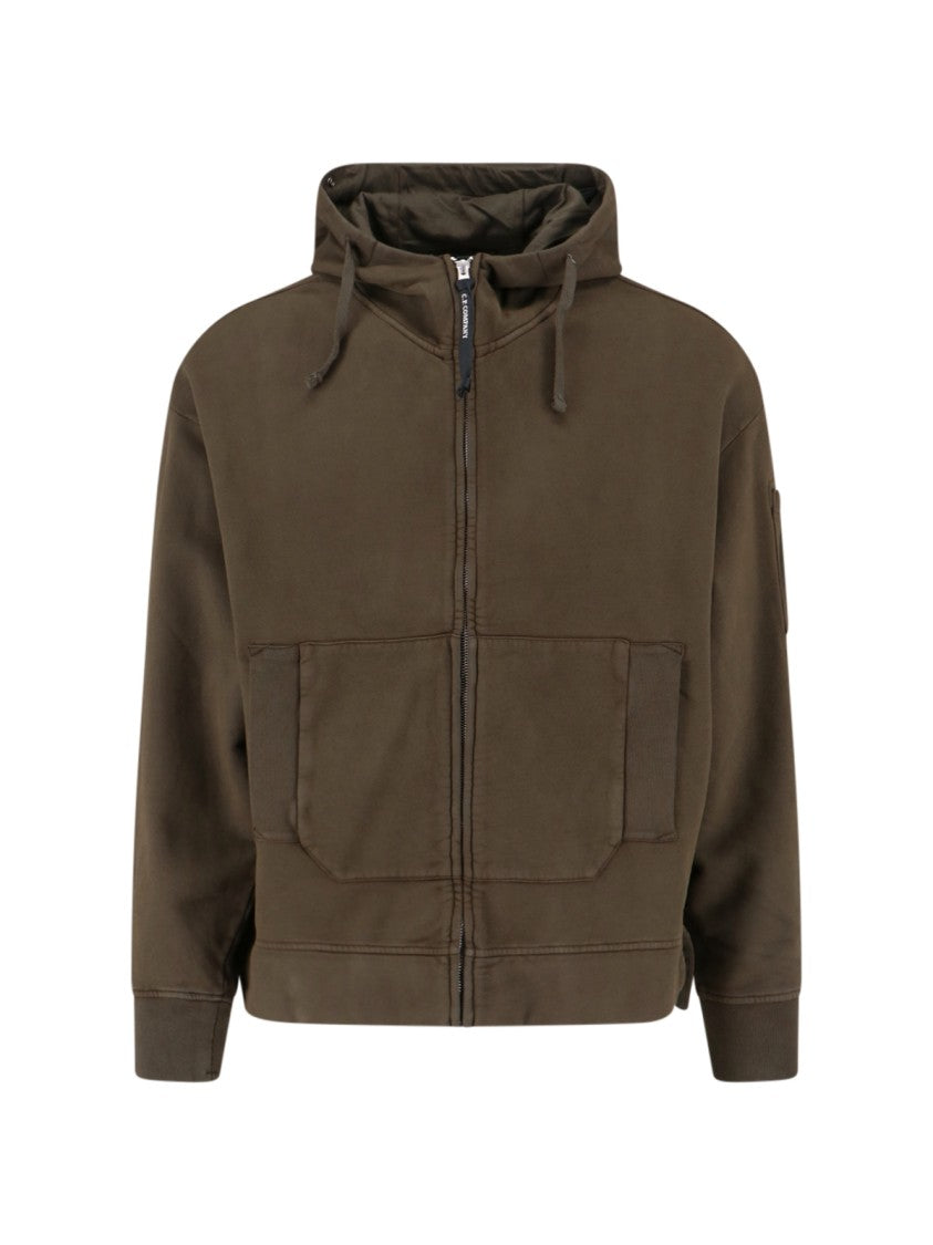 C.P. Company Logo Zip Hoodie – Green