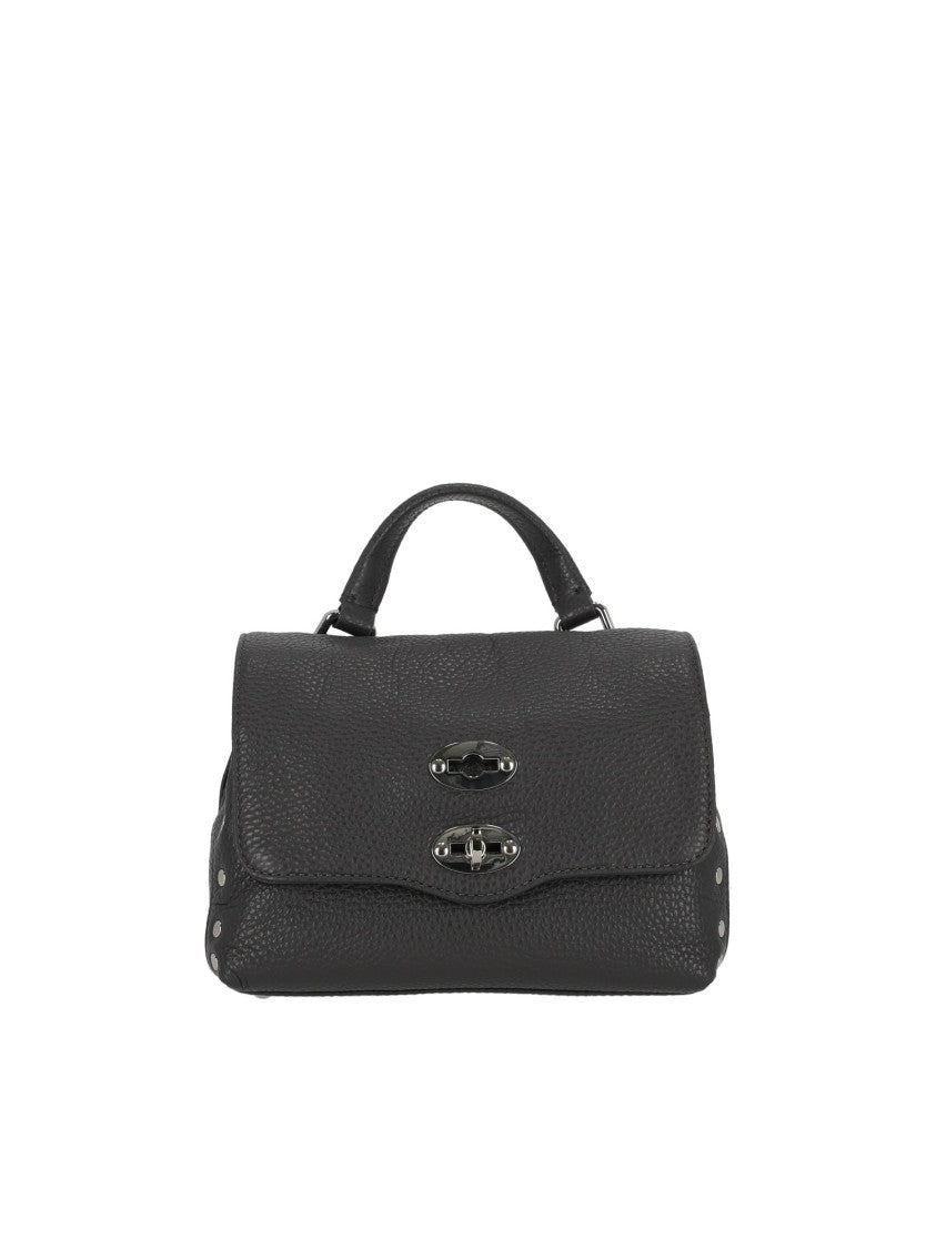 Zanellato Srl Grey Vulcano Daily Pebbled Leather Handbag