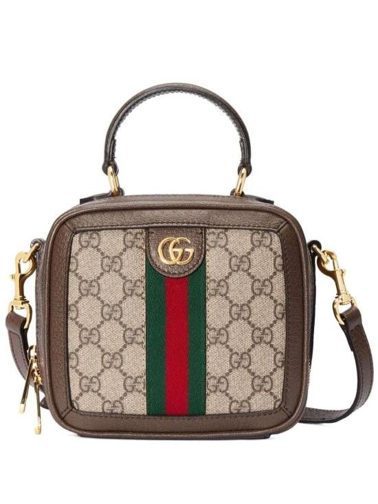Gucci Structured Monogram Canvas Tote Bag With Detachable Strap