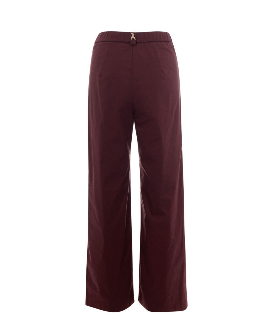 Patrizia Pepe Wide-Leg Stretch Poplin Trousers With Decorative Tab