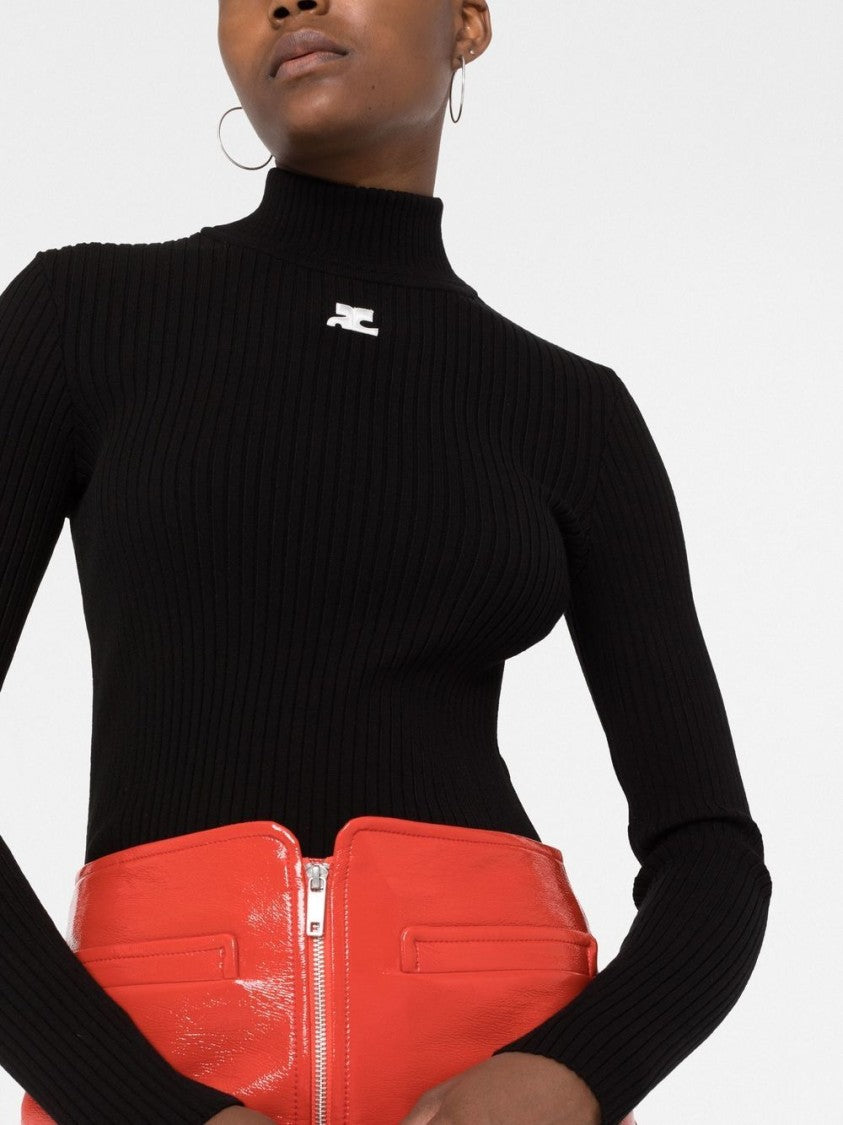 Courrèges Black Roll Neck Sweater