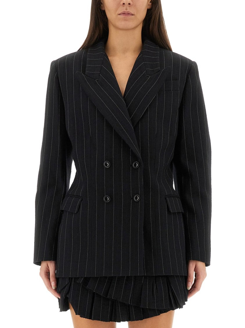 Isabel Marant "Maia" Pinstripe Jacket With Belt